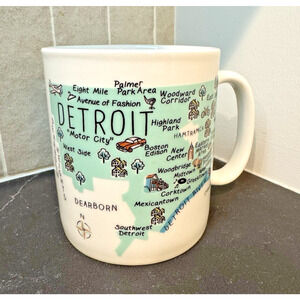 222 FIFTH INTERNATIONAL MY PLACE DETROIT JUMBO MUG 24 oz Excellent!
